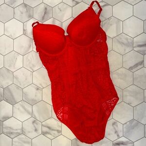 NWOT Red Lace Lingerie Large